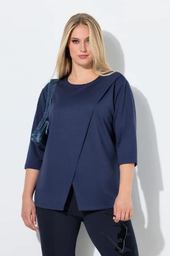 Plus size veliki brojevi Majica 3/4 rukava asimetričnog kroja za punije