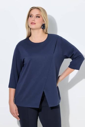 Plus size veliki brojevi Majica 3/4 rukava asimetričnog kroja za punije