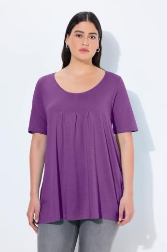 Plus size veliki brojevi Majica s naborima duži model za punije