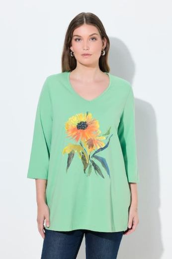 Plus size veliki brojevi Majica 3/4 rukava A kroja za punije