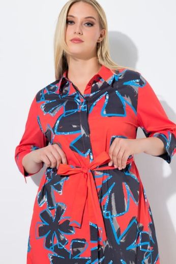 Plus size veliki brojevi Haljina midi 3/4 rukava za punije