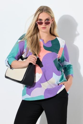 Plus size veliki brojevi Majica 3/4 rukava A kroja za punije
