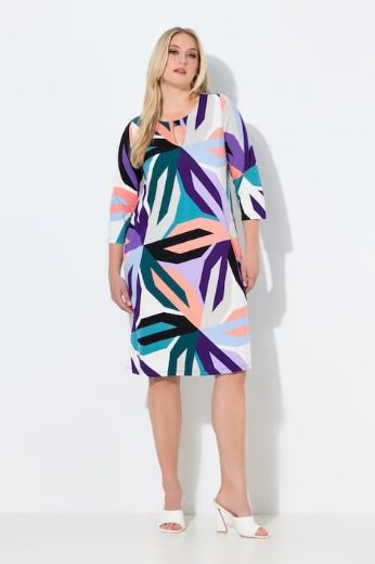 Plus size veliki brojevi Haljina midi 3/4 rukava za punije