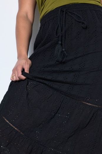 Plus size veliki brojevi Haljina elasičnog struka s uzorkom čipke za punije