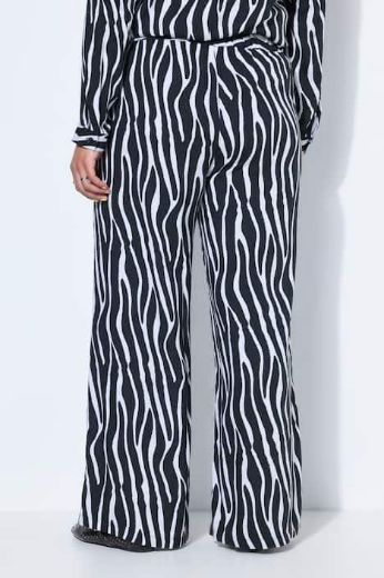 Plus size veliki brojevi Hlače dugih nogavica šireg kroja zebra uzorka za punije