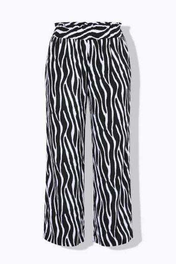 Plus size veliki brojevi Hlače dugih nogavica šireg kroja zebra uzorka za punije