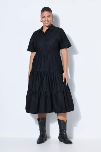 Plus size veliki brojevi Haljina midi kratkih rukava A kroja za punije