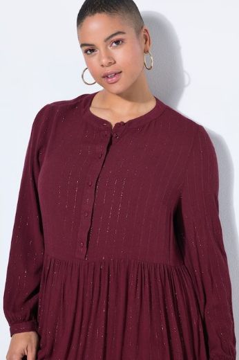 Plus size veliki brojevi Haljina midi dugih rukava A kroja za punije