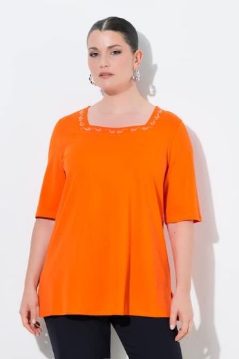Plus size veliki brojevi Majica kratkih rukava V izreza pamučna za punije