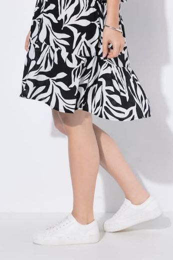 Plus size veliki brojevi Haljina midi 3/4 rukavi V izreza za punije