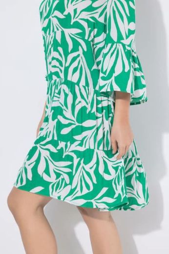 Plus size veliki brojevi Haljina midi 3/4 rukavi V izreza za punije