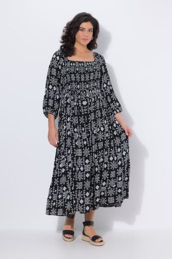 Plus size veliki brojevi Haljina midi 3/4 rukavi za punije
