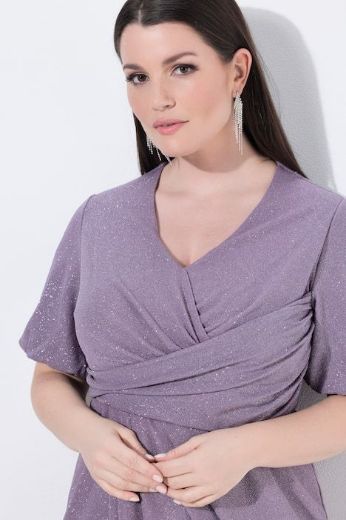 Plus size veliki brojevi Haljina svečana maxi kratkih rukava omotanog izgleda za punije
