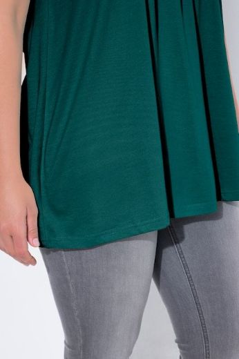 Plus size veliki brojevi Majica s naborima duži model za punije