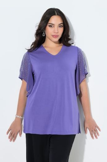Plus size veliki brojevi Bluza svečana s ukrasima na rukavima za punije