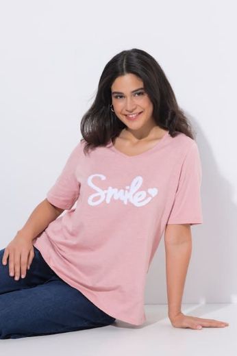 Plus size veliki brojevi Majica kratkih rukava V ovratnika za punije