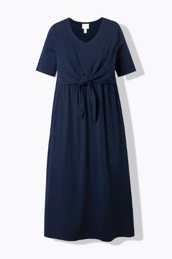 Plus size veliki brojevi Haljina midi kratkih rukava za punije