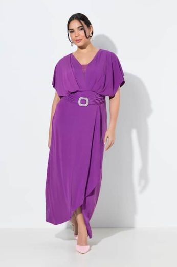 Plus size veliki brojevi Haljina svečana maxi kratkih rukava V izreza za punije