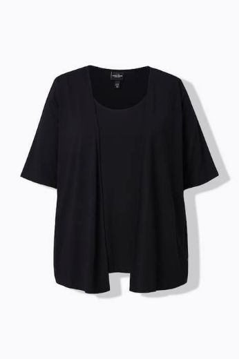 Plus size veliki brojevi Majica kratkih rukava 2 u 1 za punije
