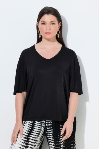 Plus size veliki brojevi Majica srednje dugih rukava V izreza za punije