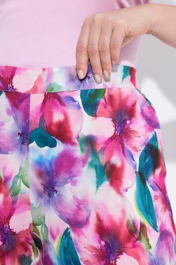 Plus size veliki brojevi Hlače ravnih nogavica cvjetnog printa za punije