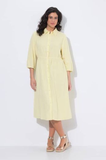 Plus size veliki brojevi Haljina 3/4 rukava s kragnom za punije