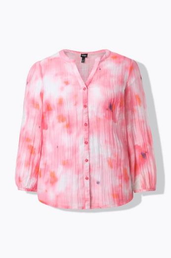 Plus size veliki brojevi Bluza dugih rukava na kopčanje za punije