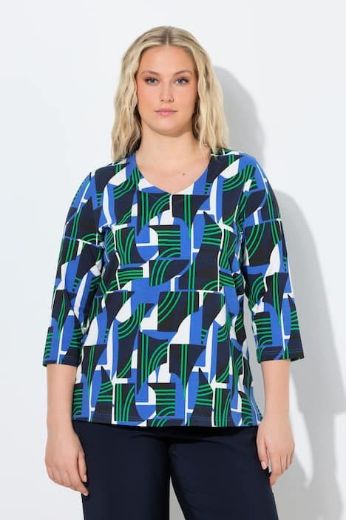 Plus size veliki brojevi Majica 3/4 rukava V izreza za punije