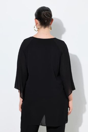 Plus size veliki brojevi Bluza elegantna dvoslojna 3/4 rukavi V izrez za punije