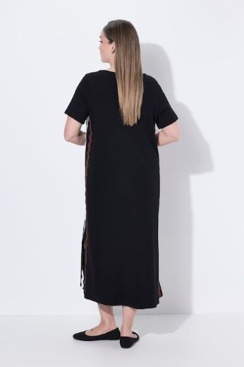 Plus size veliki brojevi Haljina maxi kratkih rukava pamučna za punije
