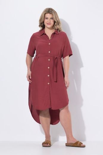 Plus size veliki brojevi Haljina midi kratkih rukava pamučna za punije