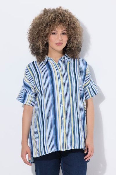 Veliki brojevi Bluza kratkih rukava šireg kroja muselin moda za punije