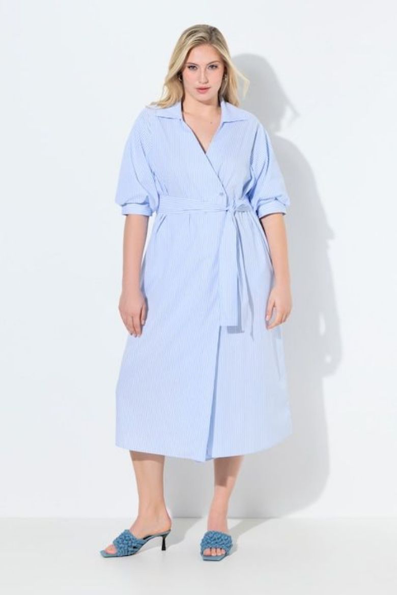 Plus size veliki brojevi Haljina maxi 3/5 rukava šireg kroja za punije