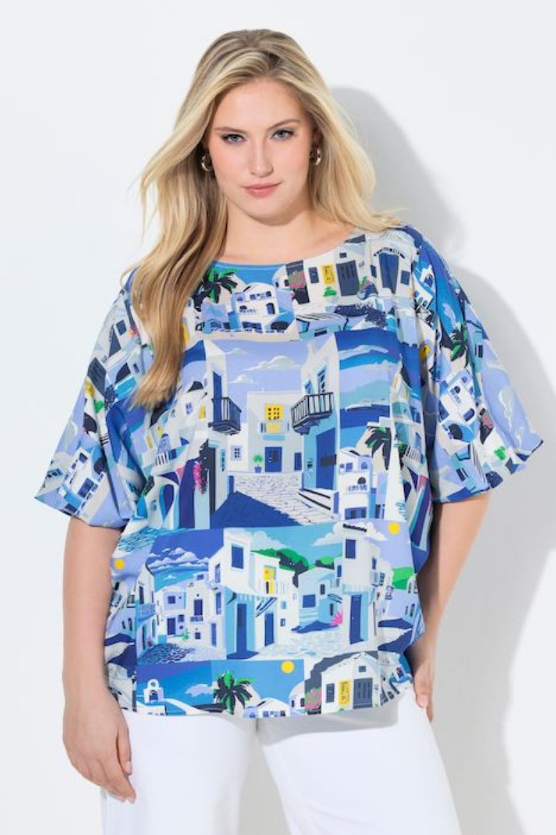 Plus size veliki brojevi Bluza 3/4 rukava šireg kroja santorini za punije