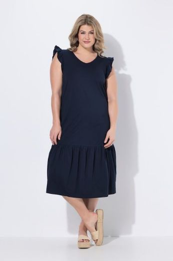 Plus size veliki brojevi Haljina midi 3/4 rukava V izreza za punije