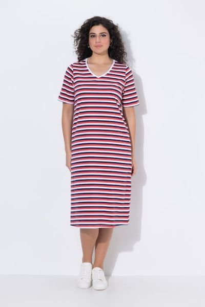 Veliki brojevi Haljina midi kratkih rukava A kroja moda za punije
