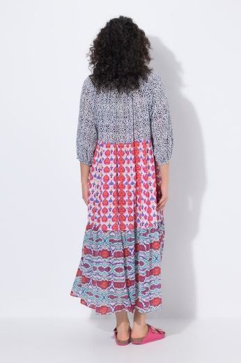 Plus size veliki brojevi Haljina maxi 3/4 rukava A kroja za punije
