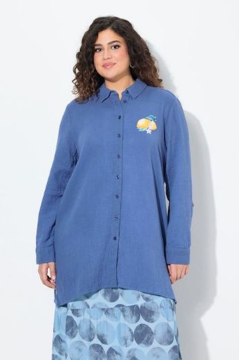 Plus size veliki brojevi Bluza na kopčanje dužeg A kroja za punije