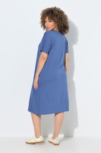 Plus size veliki brojevi Haljina kratkih rukava V ovratnika za punije